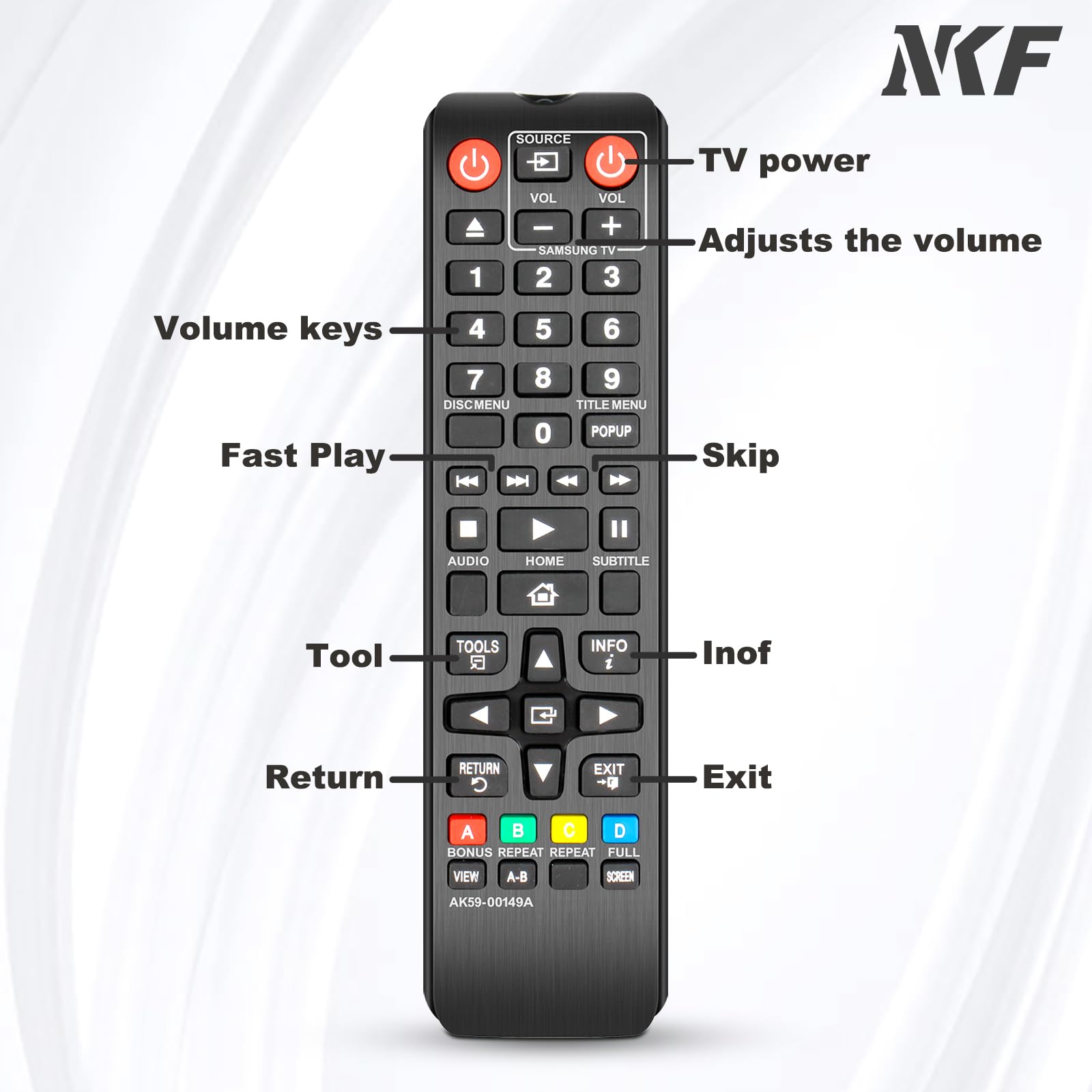 AK59-00149A Remote Control for Samsung Blu-Ray Player Remote BD